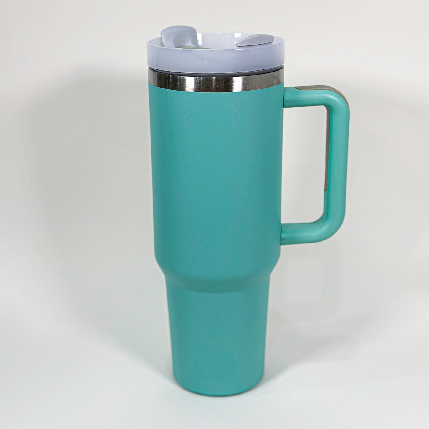 Large 40 ounce custom tumbler with straw, engraved in colors Fog, Rust, Teal, Eucalyptus, Dune, Denim, Navy, Hot Pink, and Black – perfect personalized gift.