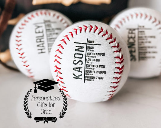 Personalized Scripture Baseball Christian Gift for Senior Graduate Custom Name Bible Verse Keepsake Faith Baseball Gift for Him